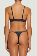 Muse by Coco de Mer Beatrice Open Thong in Navy