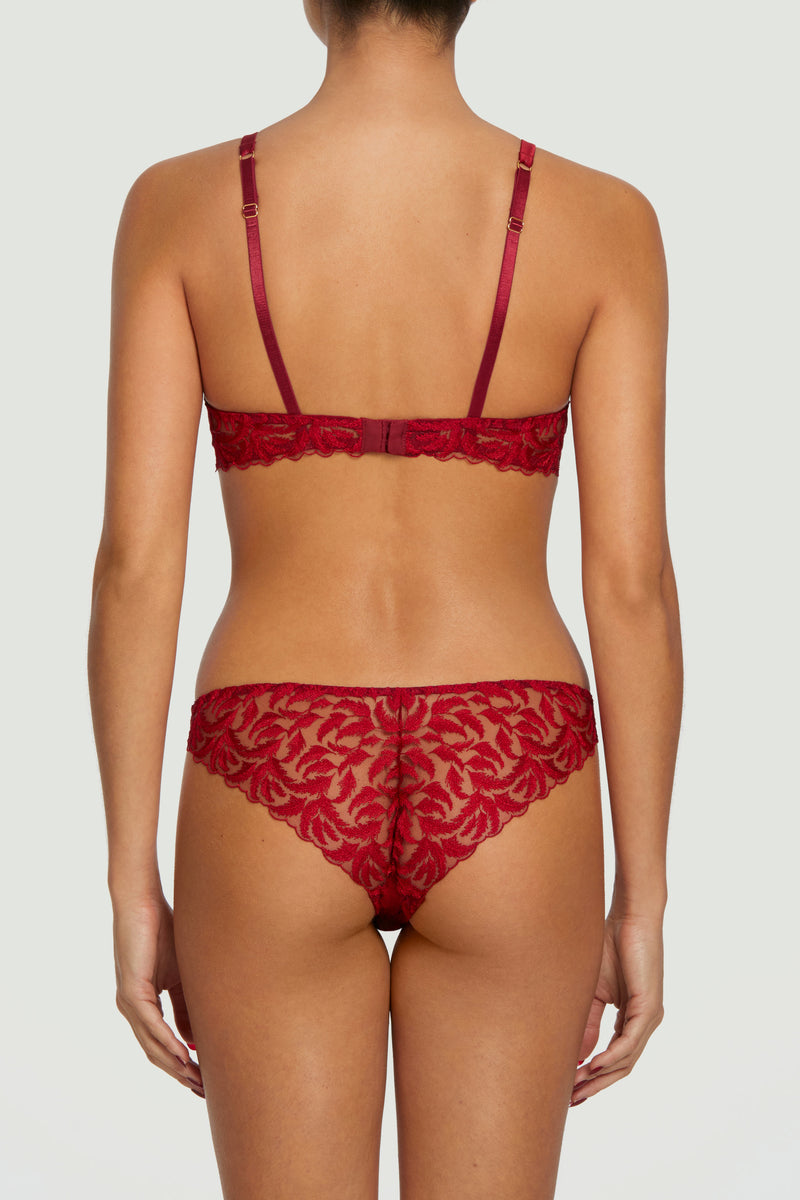 Coco de Mer Ravenna Brazilian Knicker in Ruby