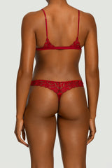 Coco de Mer Ravenna Skirted Thong in Ruby