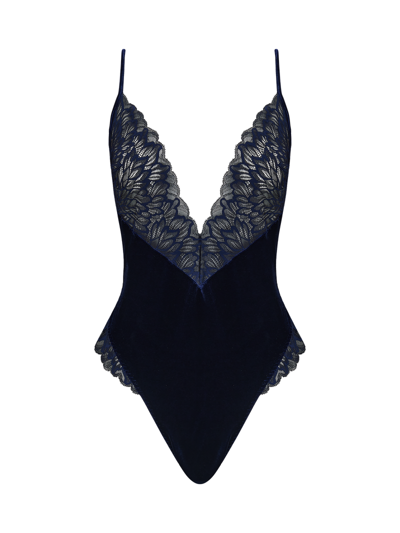 Coco de Mer Azzurra Bodysuit in Sapphire