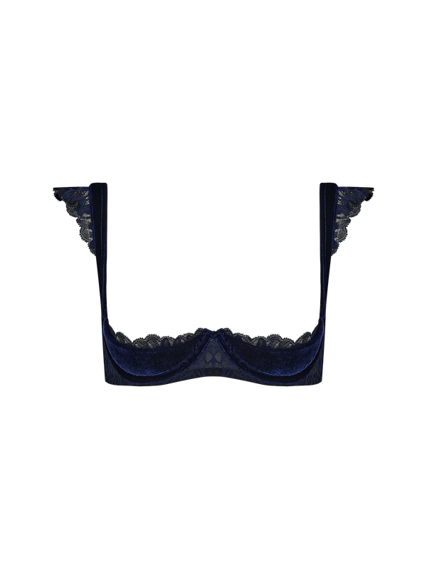 Coco de Mer Azzurra Quarter Cup Bra in Sapphire