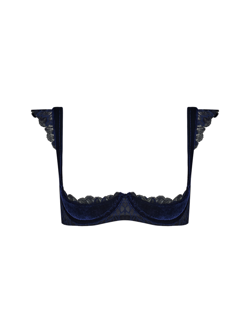 Coco de Mer Azzurra Quarter Cup Bra in Sapphire