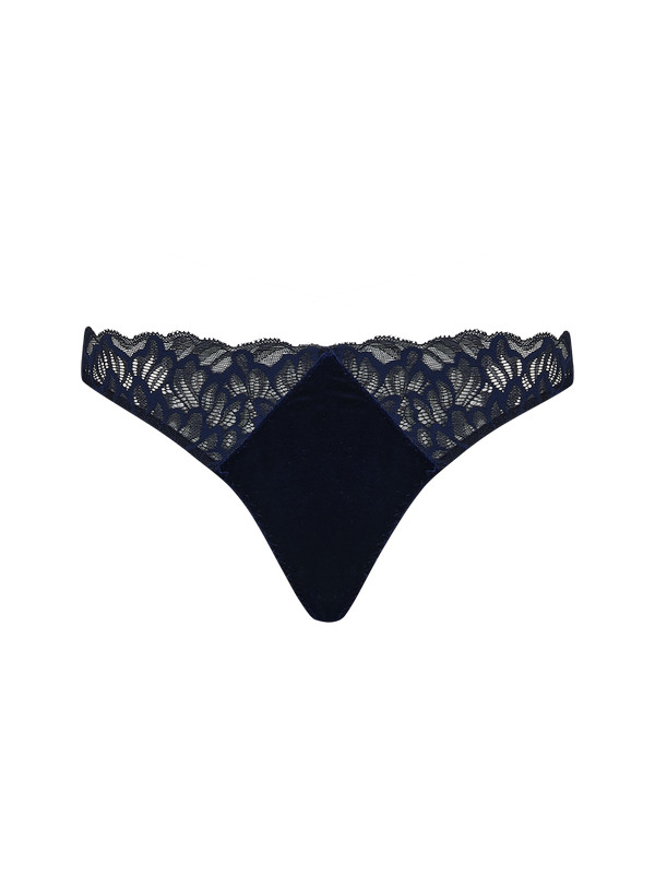 Coco de Mer Azzurra Spanking Knicker in Sapphire