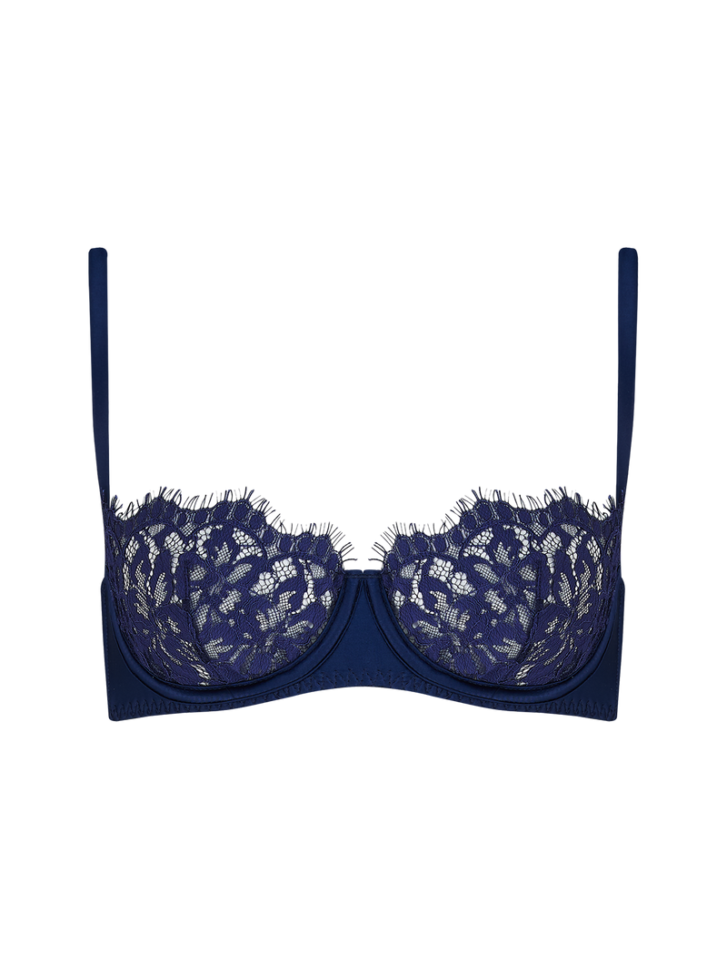 Muse by Coco de Mer Beatrice Half Cup Bra in Navy