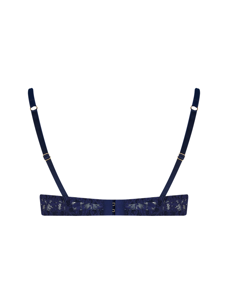 Muse by Coco de Mer Beatrice Half Cup Bra in Navy