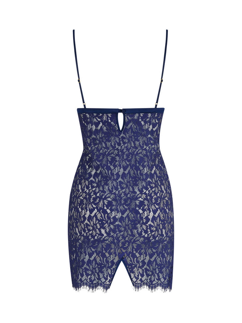 Muse by Coco de Mer Beatrice Slip in Navy