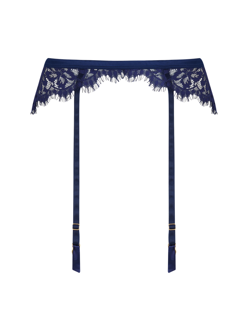 Muse by Coco de Mer Beatrice Suspender Belt in Navy