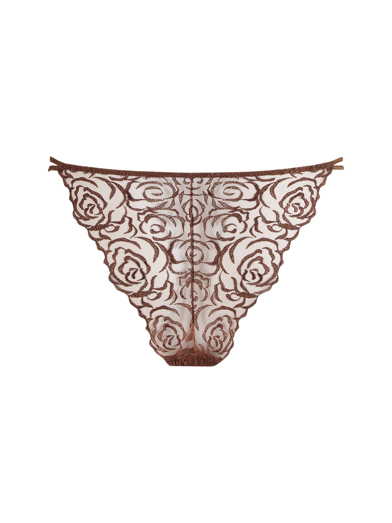 Muse by Coco de Mer Rosalia Brazilian Knicker in Cocoa