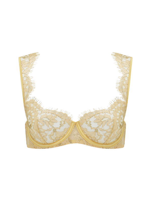 Coco de Mer Fiorella Balcony Bra in Gold