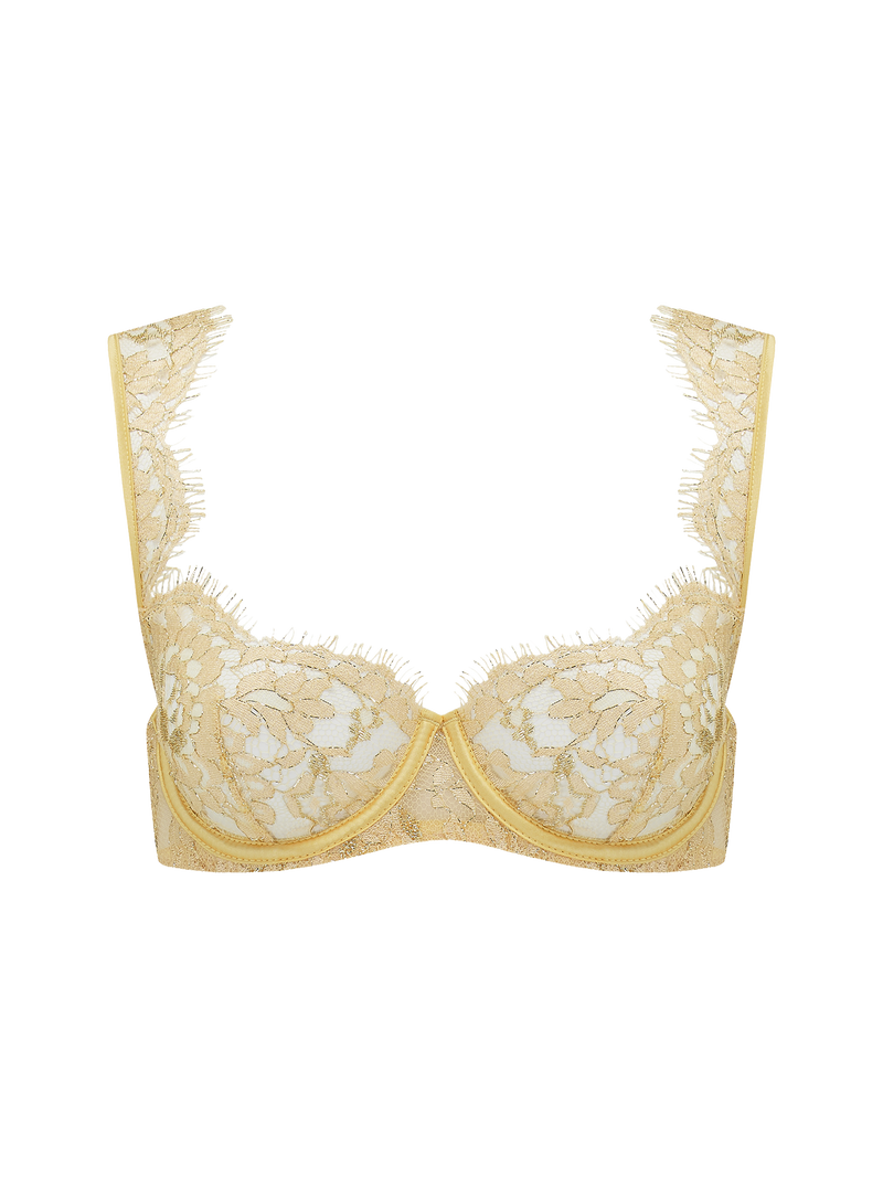 Coco de Mer Fiorella Balcony Bra in Gold