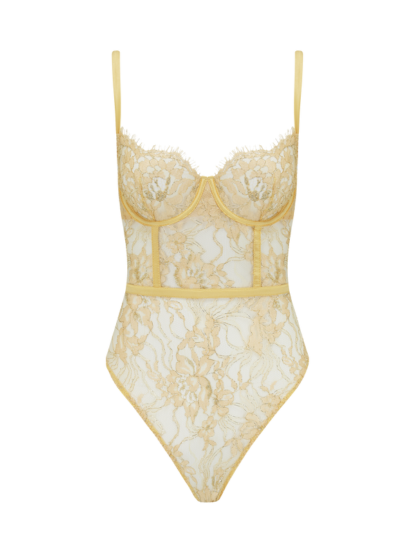 Coco de Mer Fiorella Bodysuit in Gold