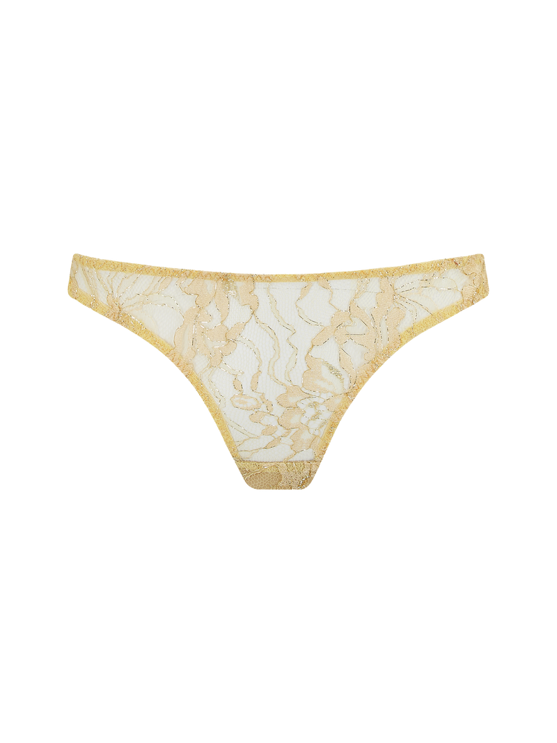 Coco de Mer Fiorella Brazilian Knicker in Gold