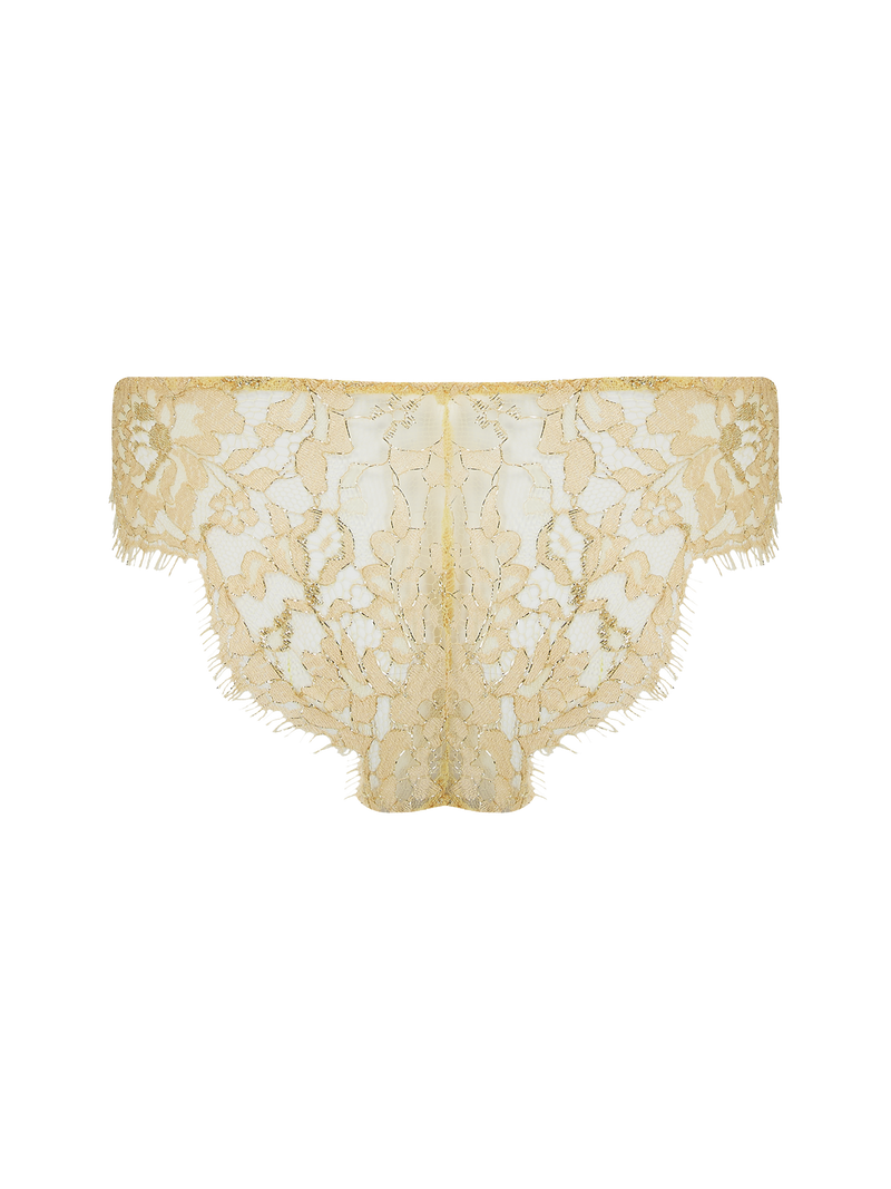 Coco de Mer Fiorella Brazilian Knicker in Gold