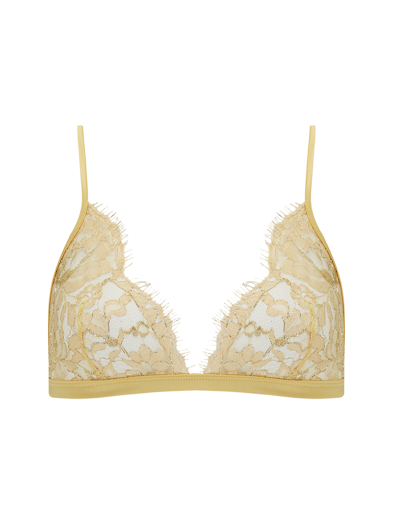 Coco de Mer Fiorella Triangle Bra in Gold