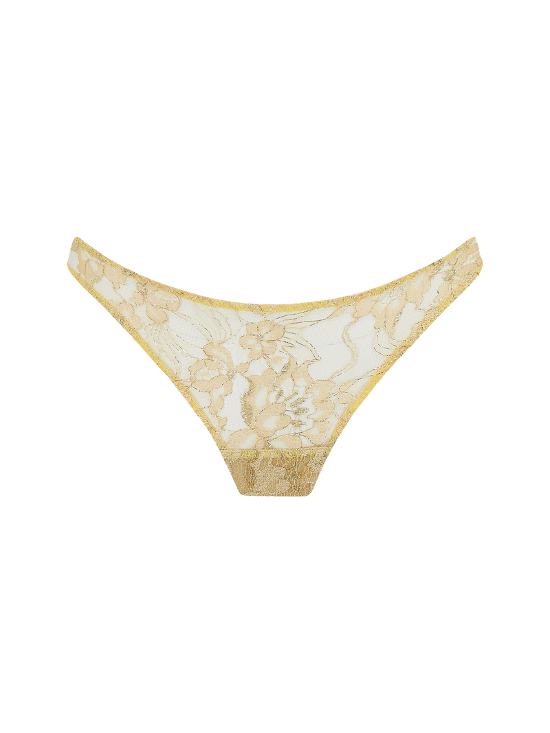 Coco De Mer Fiorella Thong in Gold