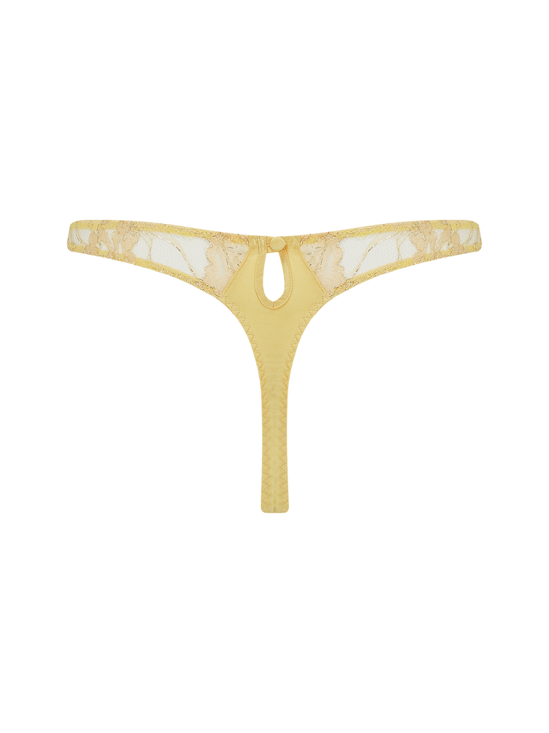 Coco De Mer Fiorella Thong in Gold