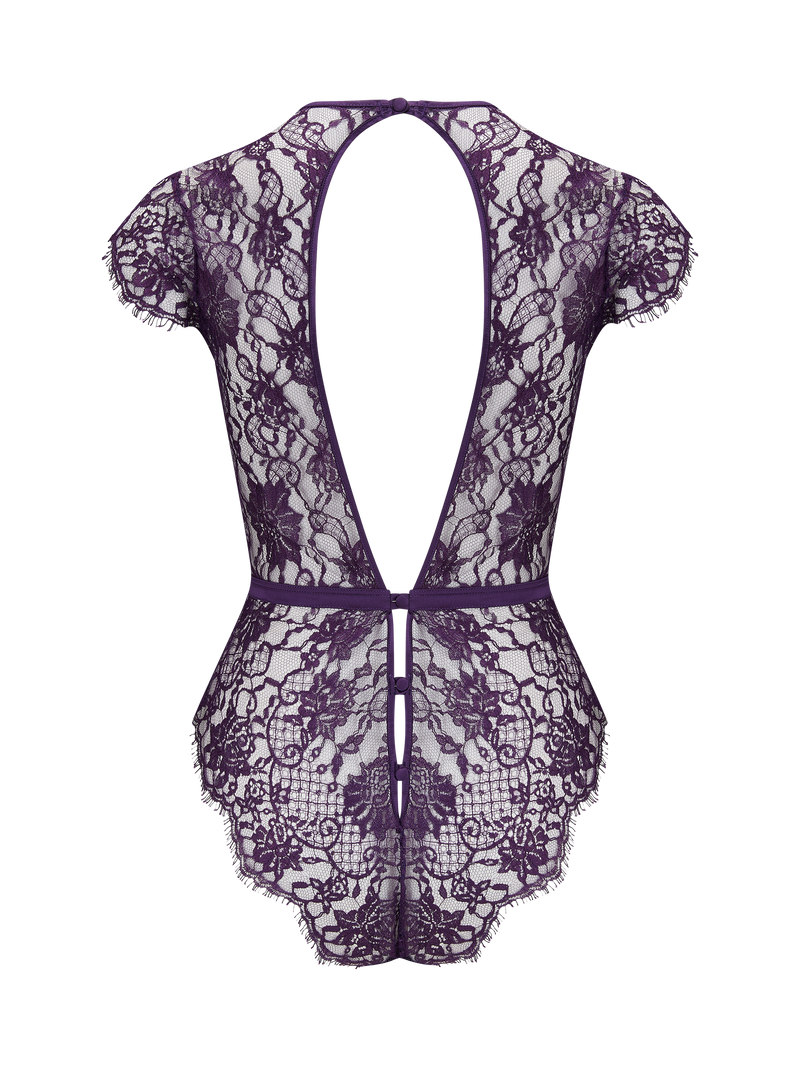 Coco de Mer Hera Bodysuit in Violet