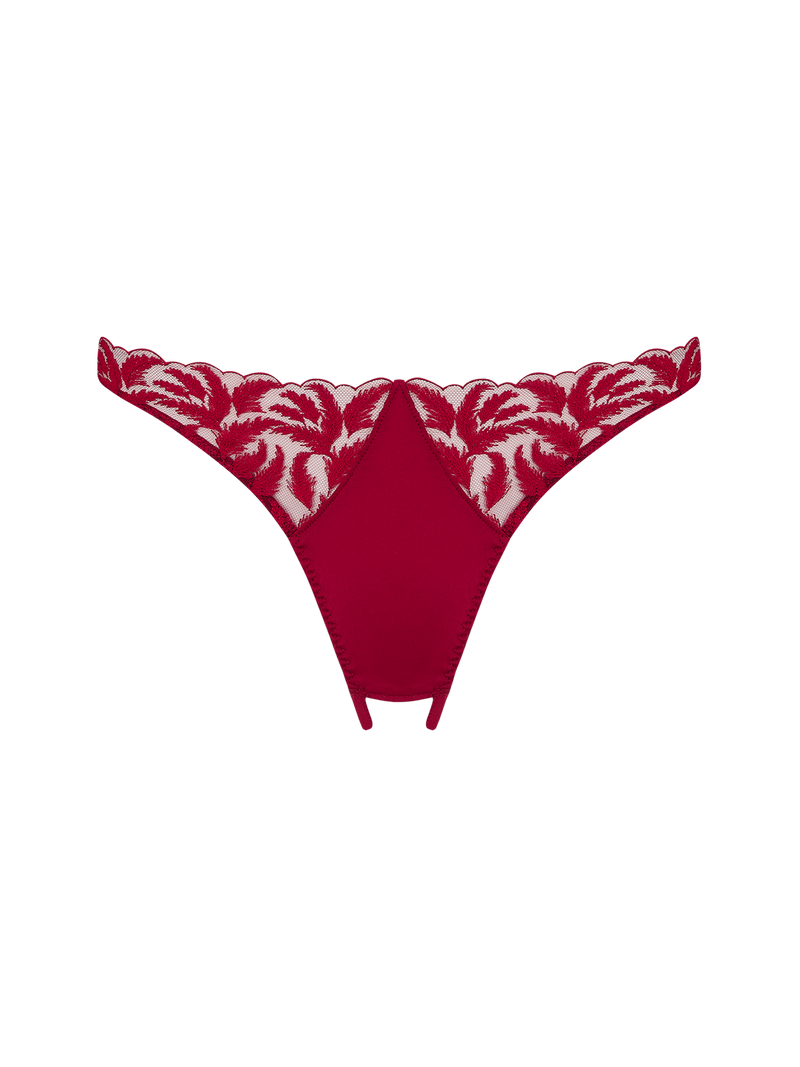 Coco de Mer Ravenna Open Knicker in Ruby