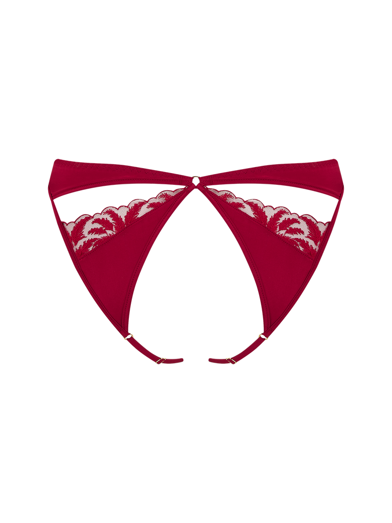 Coco de Mer Ravenna Open Knicker in Ruby