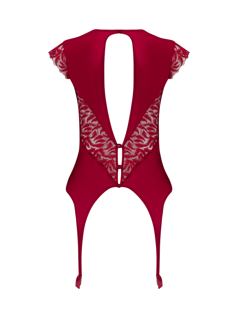 Coco de Mer Ravenna Suspender Top in Ruby