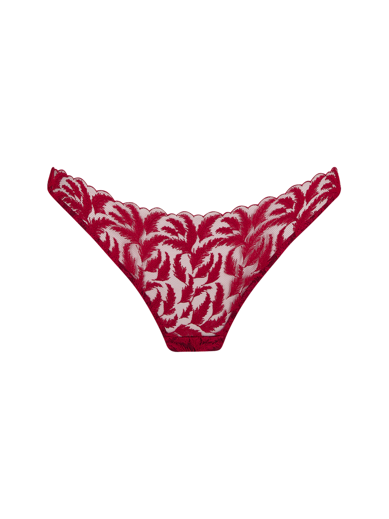 Coco de Mer Ravenna Skirted Thong in Ruby