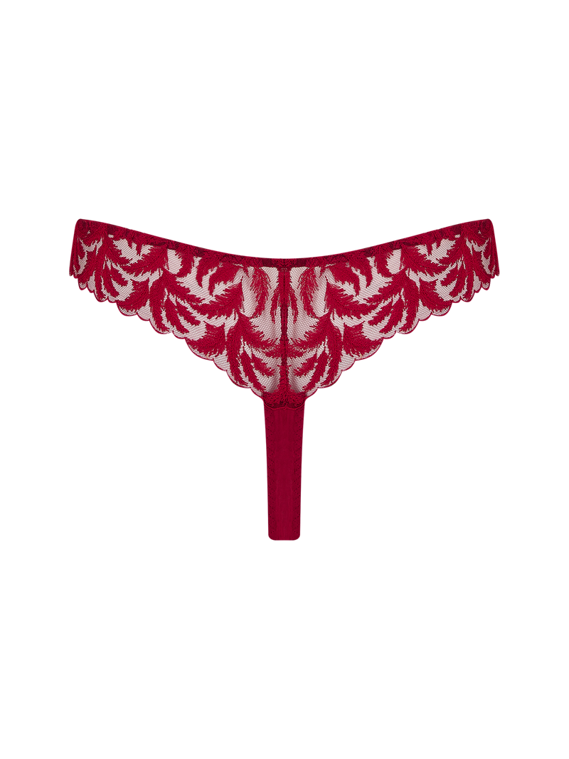 Coco de Mer Ravenna Skirted Thong in Ruby