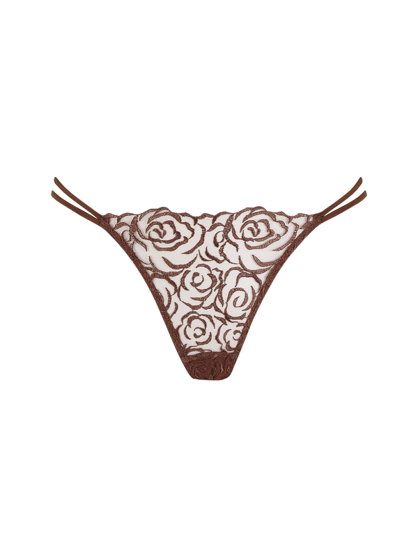 Muse by Coco de Mer Rosalia Brazilian Knicker in Cocoa