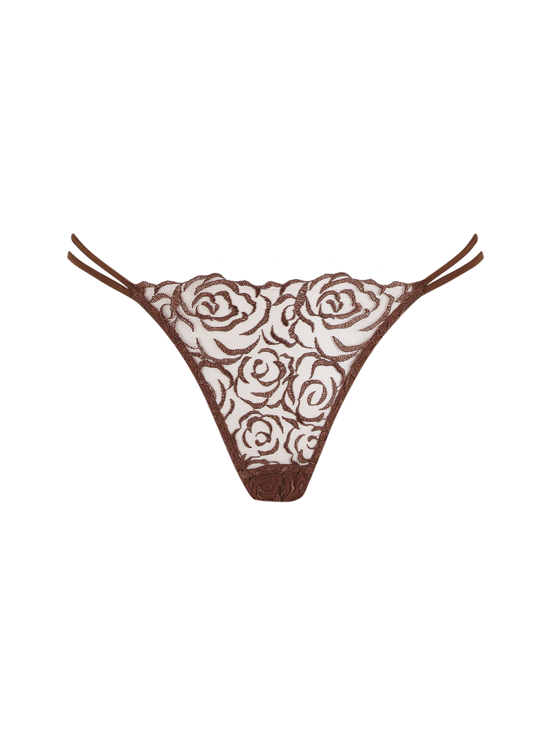 Muse by Coco de Mer Rosalia Brazilian Knicker in Cocoa