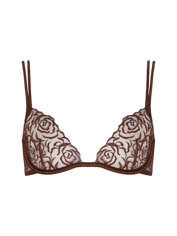 Muse by Coco de Mer Rosalia Plunge Bra in Cocoa