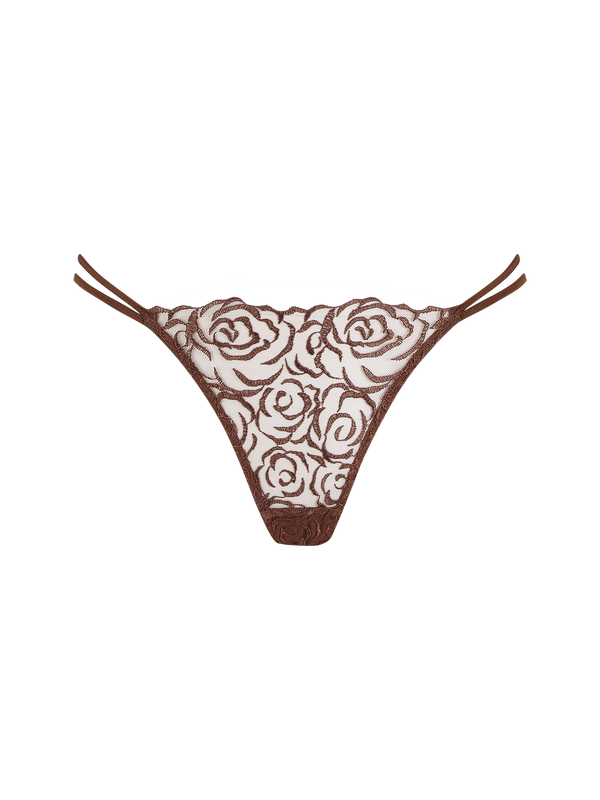 Muse by Coco de Mer Rosalia Thong in Cocoa