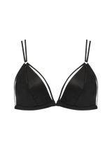 Sylph Black Silk Front-Fastening Triangle Bra